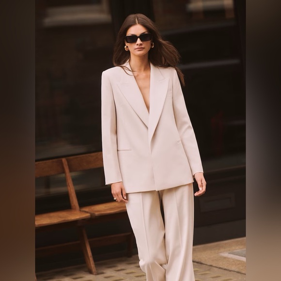 NWT Reiss Maya Open Front Blazer in Beige Size US4 - Picture 2 of 10